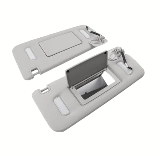 1 Pair Gray Sun Visor fit for 2007-2014 Chevy Silverado 1500 Suburban 1500 2500 Avalanche Tahoe GMC Sierra Yukon XL Cadillac Escalade Replaces 22850306 22850310, Beige