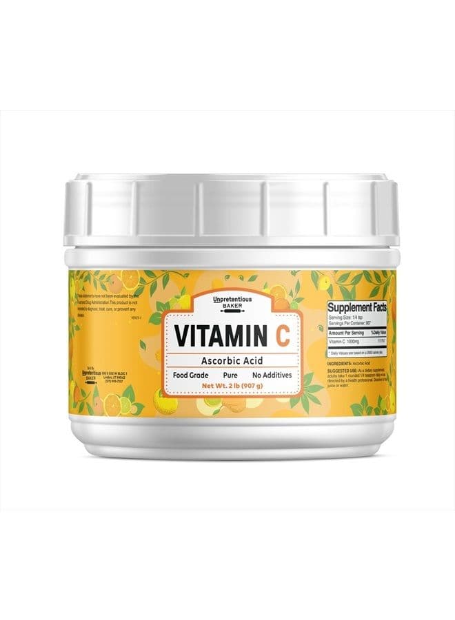 Vitamin C Powder Baker (2 lb) Ascorbic Acid, Resealable Tub