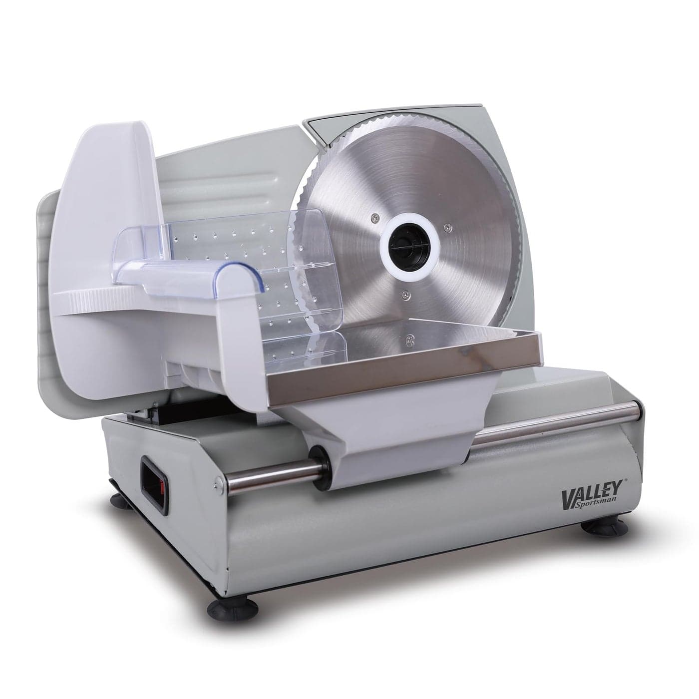Valley Sportsman Electric Meat Slicer Deli Meat Slicer Machine for Home Use with 75 Stainless Steel Blade Adjustable Thickness Easy to Clean Cuts Meat Bread Cheese Silver