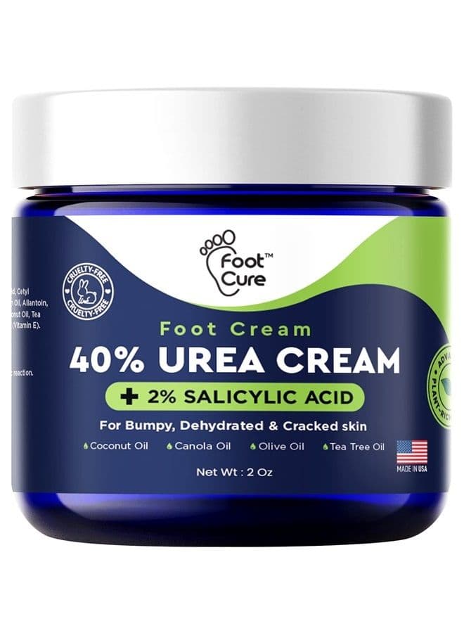 Tea Tree Oil Foot Cream - Moisturizing Athletes Foot Care For Dry Cracked Feet Cream - Heel & Callus Removal, Toenail Treatment, Ringworm Itchiness Relief - Made in USA (Foot Cream, 2 Ounce (Pack of 1