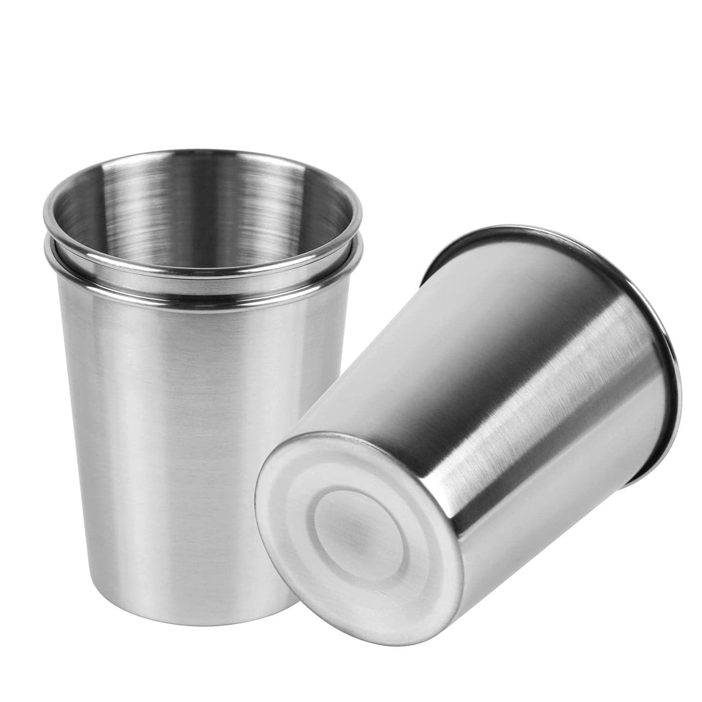 Teqooza 3 Pack 8 Ounce 230ml Stainless Steel Cups Shatterproof Pint Drinking Cups Metal Drinking Glasses for Kids and Adults Pack of 3
