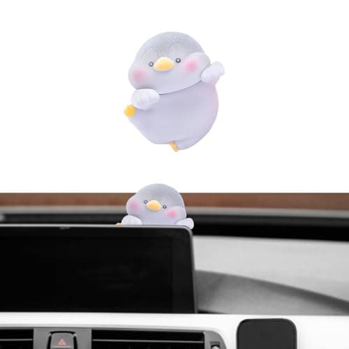 GAOLAOSY Cute Penguin Car Rearview Mirror Decoration Cartoon Funny Mini Car Dashboard Ornaments Universal Aesthetic Automotive Interior Accessories for Women Men Present Penguin
