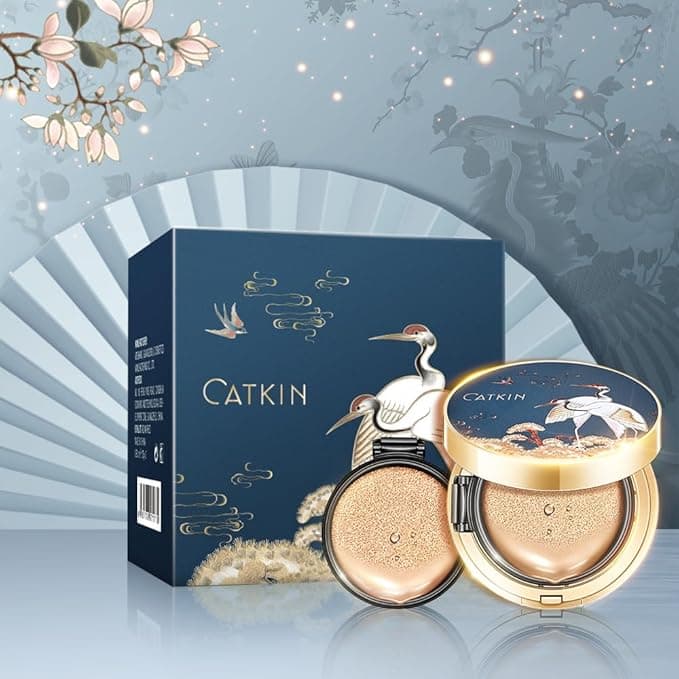CATKIN Panda Land Foundation Full Coverage Breathable Cushion Foundation with Nourishing and Longwearing Formula Buildable Coverage for Sensitive Skin 15g2 C02