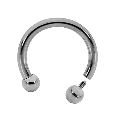 365 Sleepers (16G 8mm) Titanium Implant Grade Internally Threaded Circular Horseshoe Barbell Septum Lip Nose Ear Ring Nipple Tragus Earring Body Piercing Jewelry