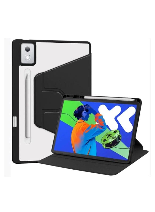 Protective Case for Lenovo Xiaoxin pad pro/P12 12.7-inch 2025, Acrylic Hard PC Stand Cover with Pen Holder, Auto Wake Sleep