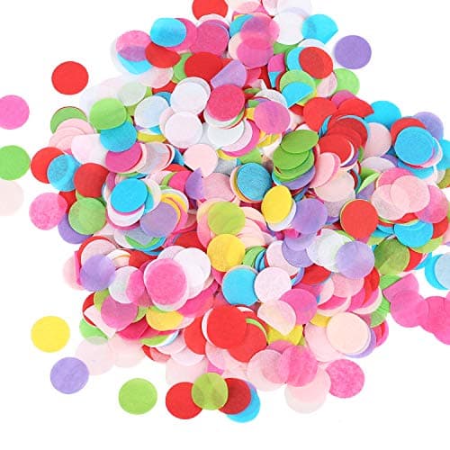 BATTIFE 7.1oz Colorful Tissue Paper Confetti, 1inch Large Bag Round Confetti for Wedding Birthday Party Celebrations, Multicolor 25000 Pieces