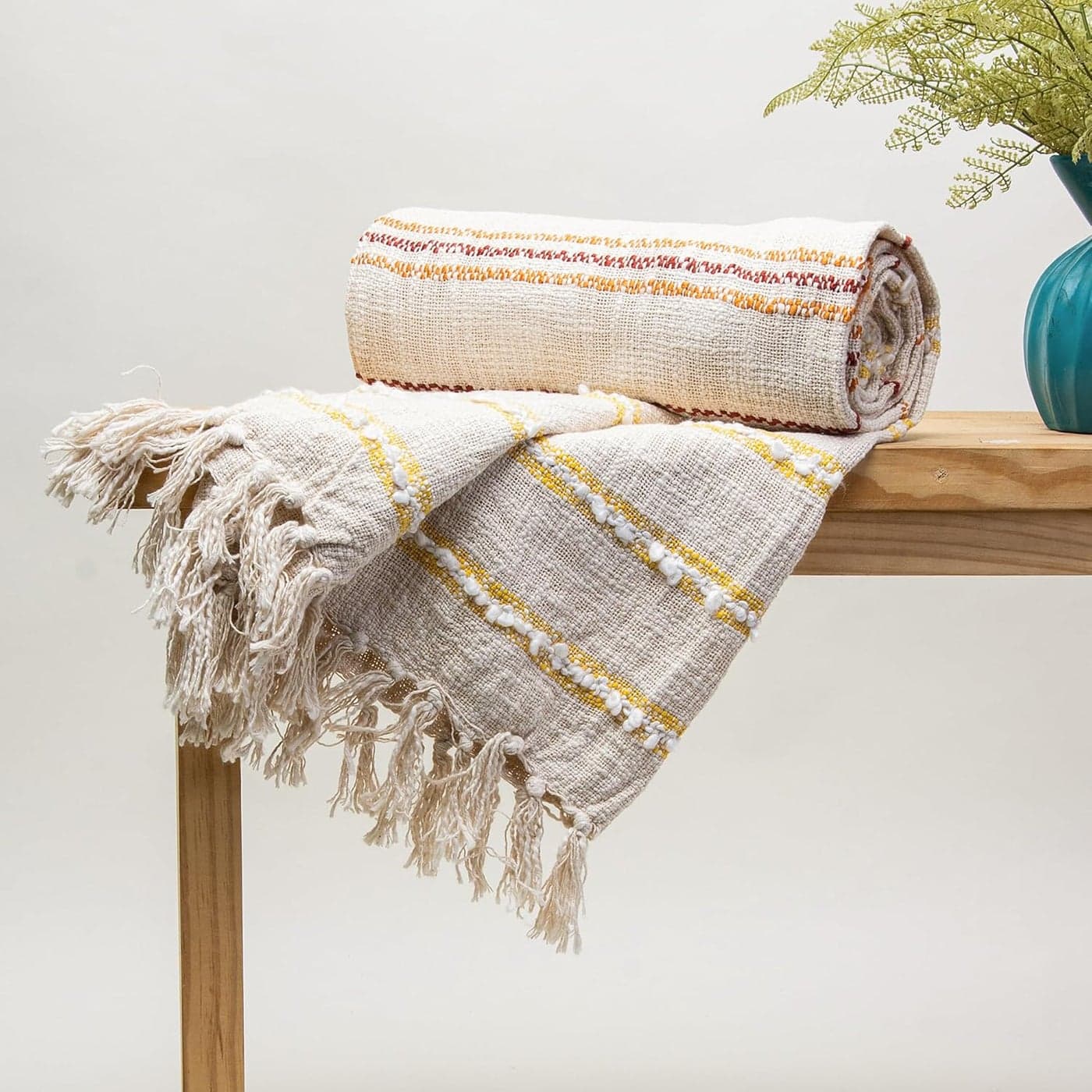 DMAASA Pure Cotton Throw Blanket for Bed Living Room Chair Multipurpose Soft Cozy 50x70 Inch MultiColor_02
