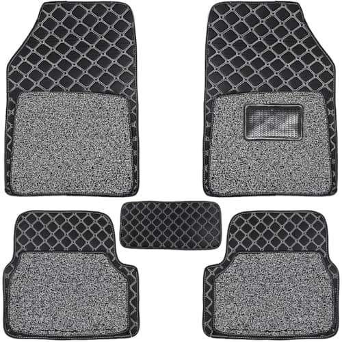 Vahan Expo 7D Car Mat Universal Compatible with Car Foot Floor Mat Luxuy Leather 100% Water Proof (Honda Amaze New, Black)
