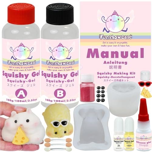 Taba Squishy Maker 2 Hamster Silicone Molds+Gel+Kits Fufu Squish Making Pack