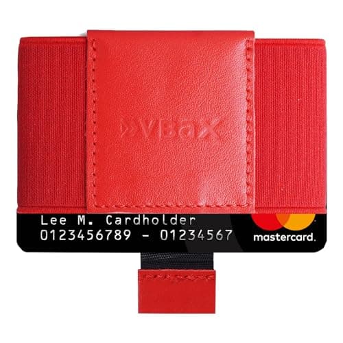 VBAX Elastic Wallet with Pull Tab for Men & Women – Slim Minimalist Front Pocket Leather Card Holder, Compact Stretch Design Fits 8–10 Cards & Cash – Premium Everyday Carry Wallet