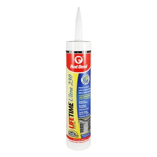 Red Devil 077060 Lifetime Ultra Premium Elastomeric Acrylic Latex Sealant, 10.1 oz., Black, 1 Pack