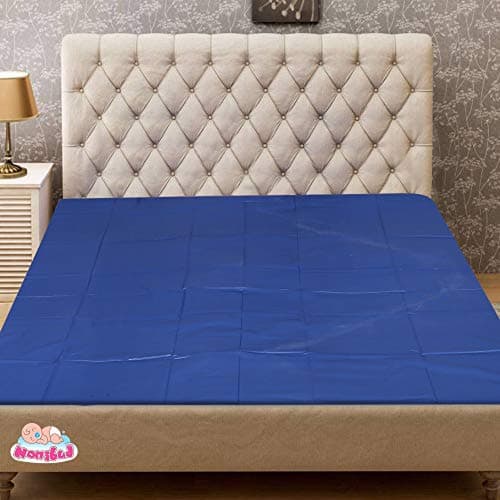Nonibud PVC Baby Waterproof Plastic Sheet Double Bed King Size/Baby Adult Waterproof Protection Sheet For Mattress (7.5 X 6.5 Feet) (Navy Blue)