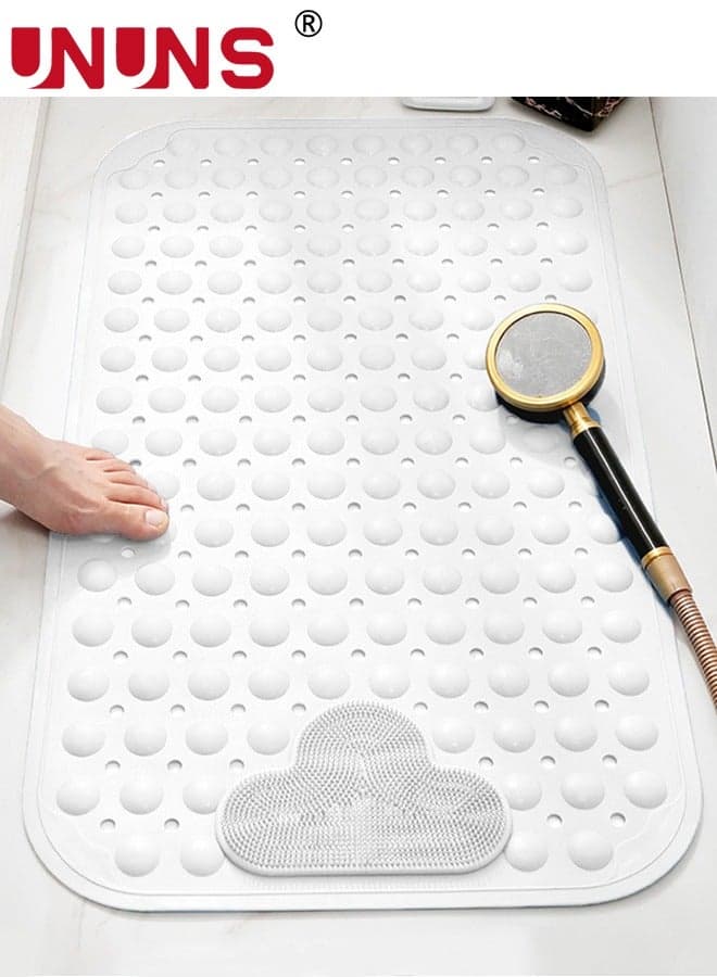Non-slip Bath Mat,Bathroom Shower Mat With Suction Cups Drain Holes,Anti-Slip Safety Foot Scrubber Pad,Bathtub Mat For Shower,50X80cm