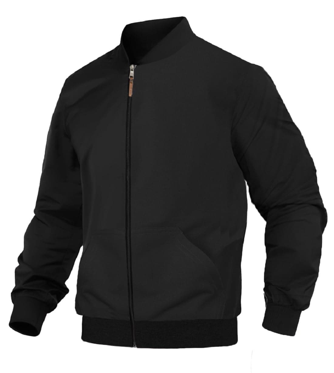 LEOTUDE Full Sleeve Loopknit Regular Fit Bomber Jacket For Men (JKT_BKKK_11_P_Black_S)