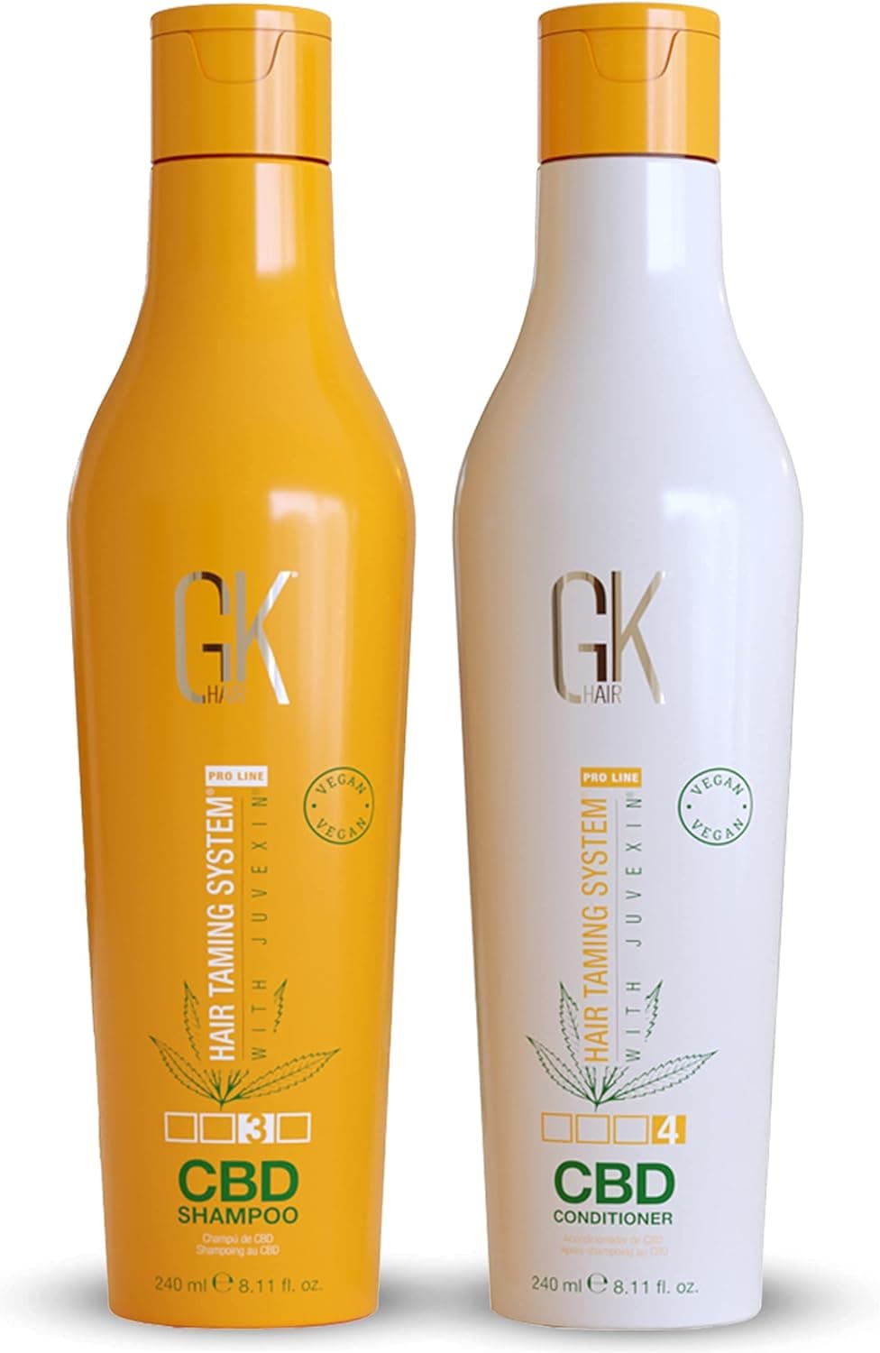 GK HAIR Global Keratin Hemp Shampoo and Conditioner Sets 811 Fl Oz240ml Hydrating Strengthening Color Treated Damaged Repair Nourishing Shine Infused with Organic Vegan Sulfate Paraben Free