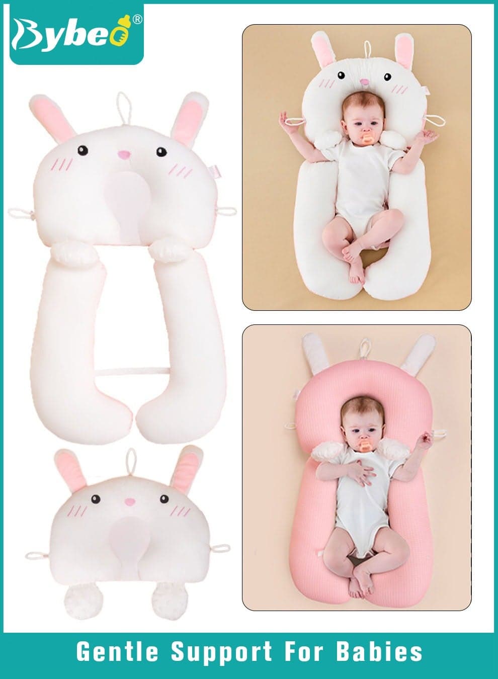 Baby Nursing Pillow, Baby Head Shaping Pillow, Newborns Nursing Sleeping Pillow, Infant Head Support with U-shaped Legs For Boys and Girls, Superior Quality, Adjustable and Removable