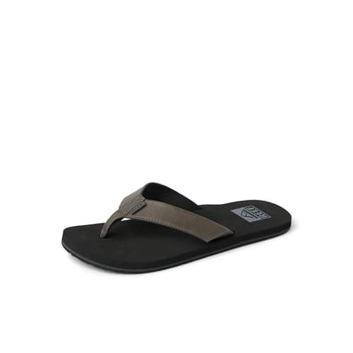 Reef Twinpin Mens Beach Flip Flop, Soft Cushion Footbed, Water Friendly, Grey, 6
