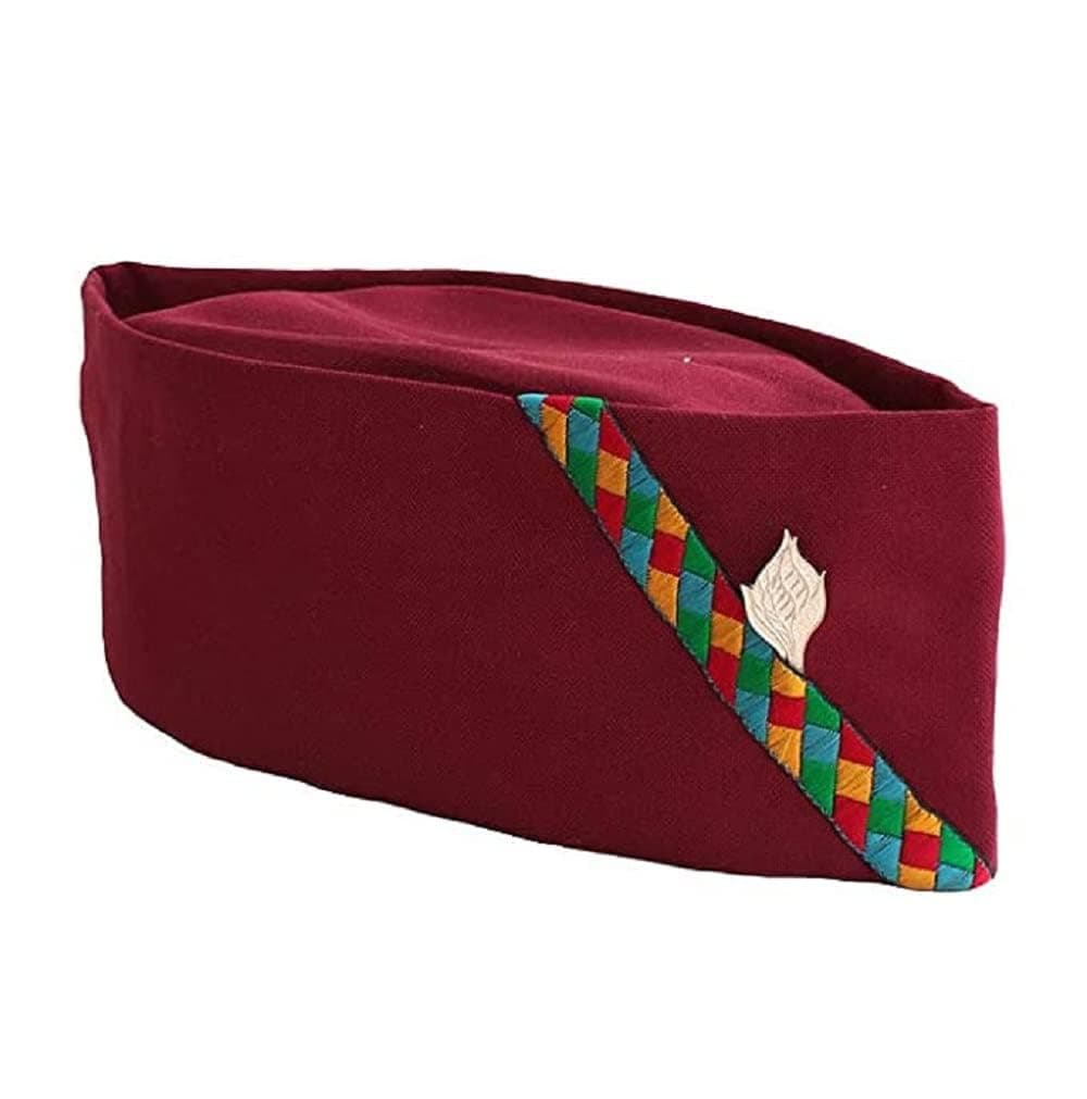 Zacharias Men's Cotton Blended Uttarakhand Cap u-01 (Maroon_Free Size) (Pack of 1)
