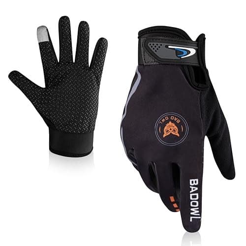 BADOWL Street Hawk Bike Riding Gloves for Men and Women – Full Finger Protection, Non-Slip Grip, Breathable Material, Ideal for Cycling, Motorbike and Outdoor Sports (Black, XL)