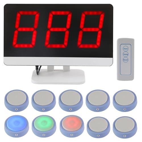 LOUKIENE Wireless Quiz Answer Game Buzzer System Gameplay 262ft for Game Show Family Game Nights Debate Contests in Companies Offices School Contest Classroom Trivia Nights 10 Buttons Set