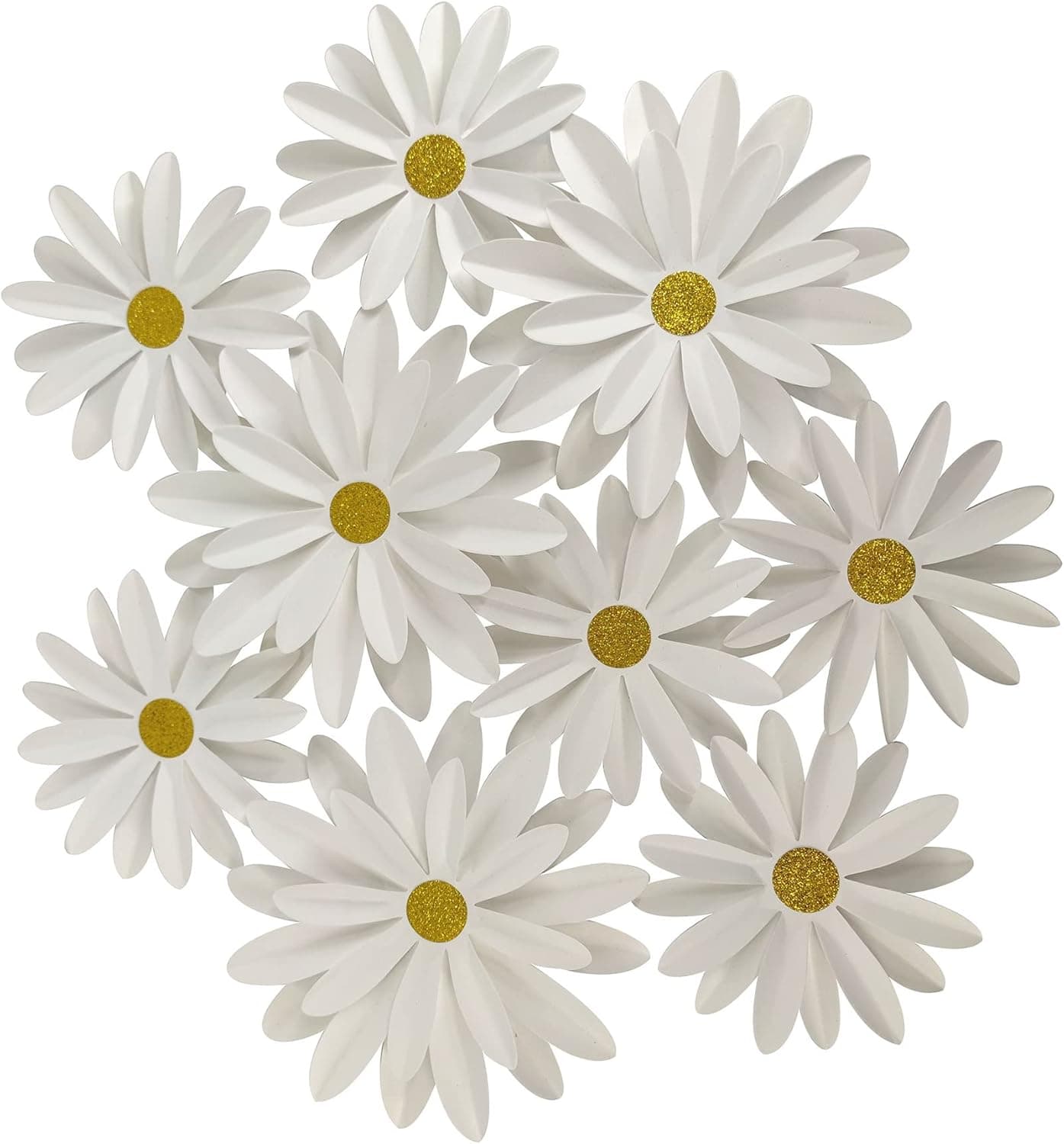 Paper Daisy Flower for Party Decor DIY Floral Photo Backdrop Baby Shower Birthday Home Decorations Pack of 9 White