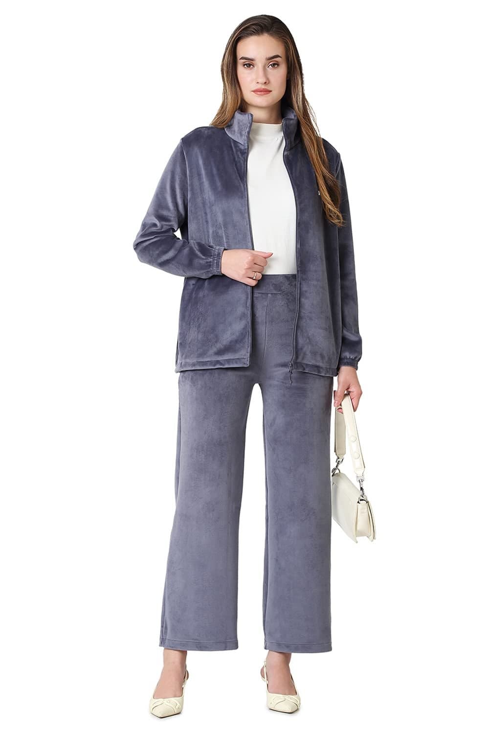 Van Heusen Women's Relaxed Pants (66316_Gray Stone_XL)
