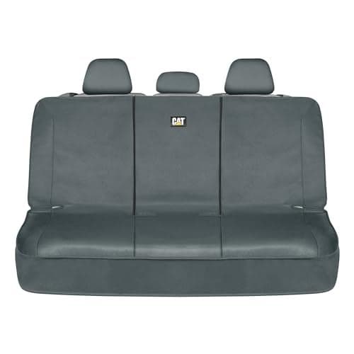 CAT Flexfit™ Gray Rear Seat Cover for Car, SUV, & Truck - Durable Canvas Material Back Car Seat Covers 60/40 Split Bench Protector - Back Seat Cover & Back Seat Protector Interior Accessories