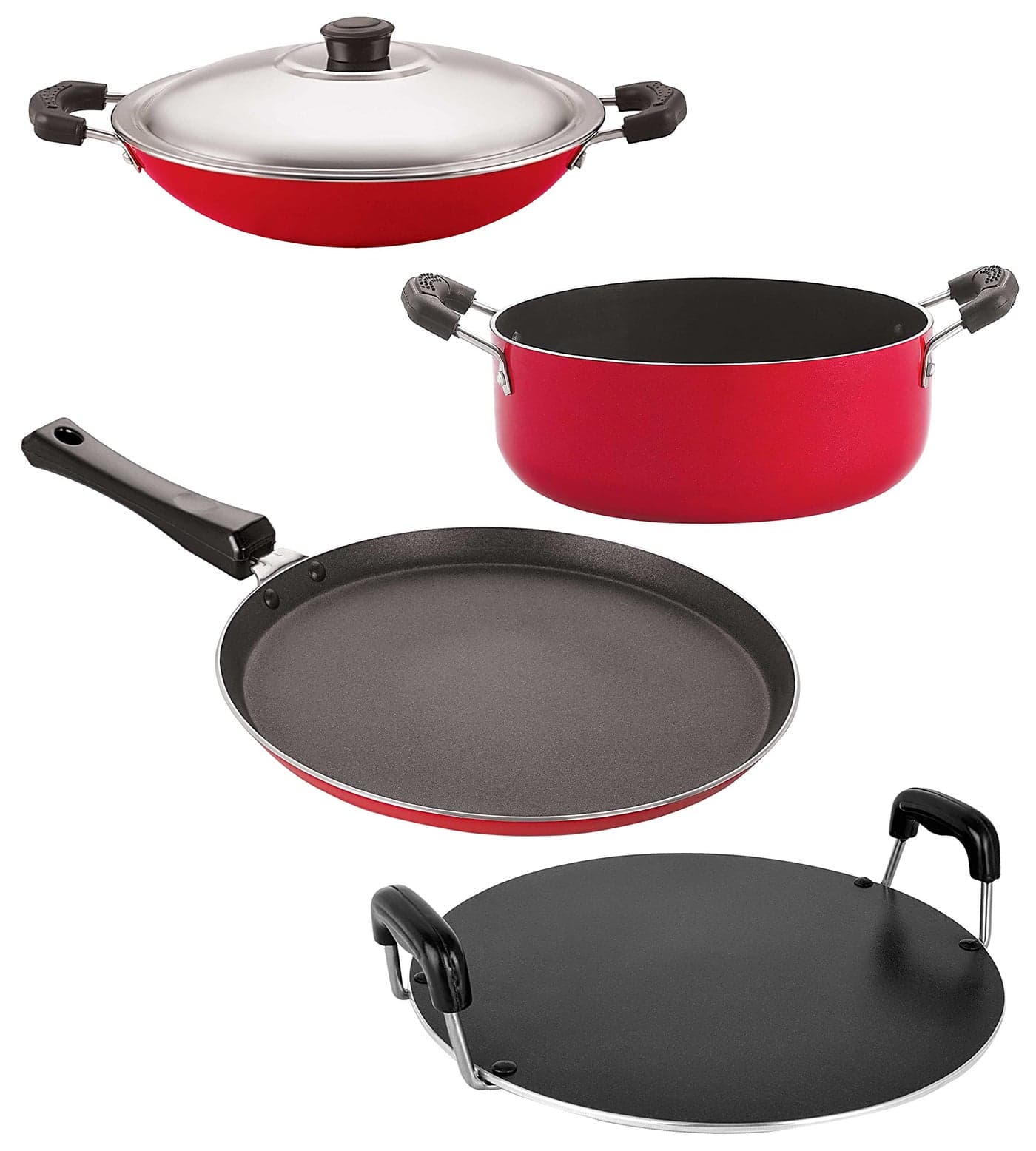 Nirlon Non Stick Aluminium Cookware Set of 4 Pieces (FT11_AC_RT_CS24)