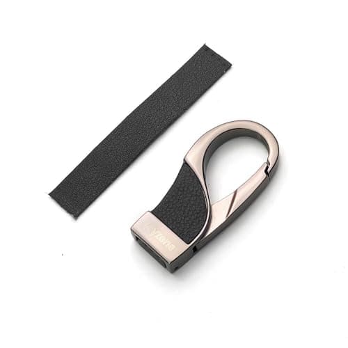 keyzone Unisex D Shape Buckle Keychain Keyring Keyholder for Car Keys (Brown)