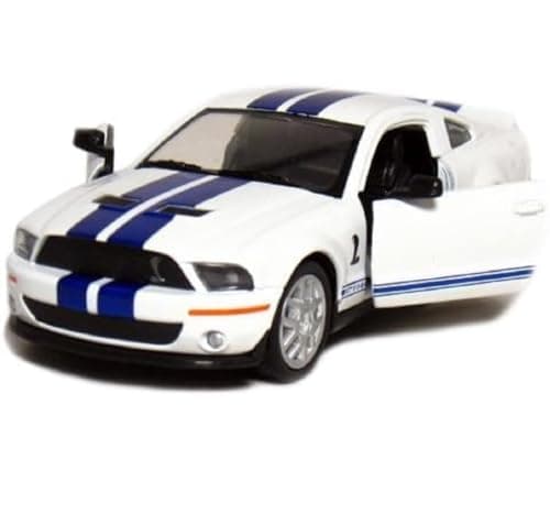KiNSMART 2007 Ford Shelby GT500 with Racing Stripes 138 Scale 5 Inch Die Cast Metal Model Toy Muscle Car White
