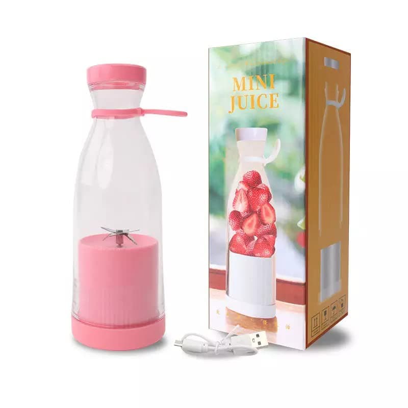 Ostin Portable Fruit Blender Fresh Juice Blender Personal Size Blender Fresh Juice Extractor Battery Powered USB Blender Pink