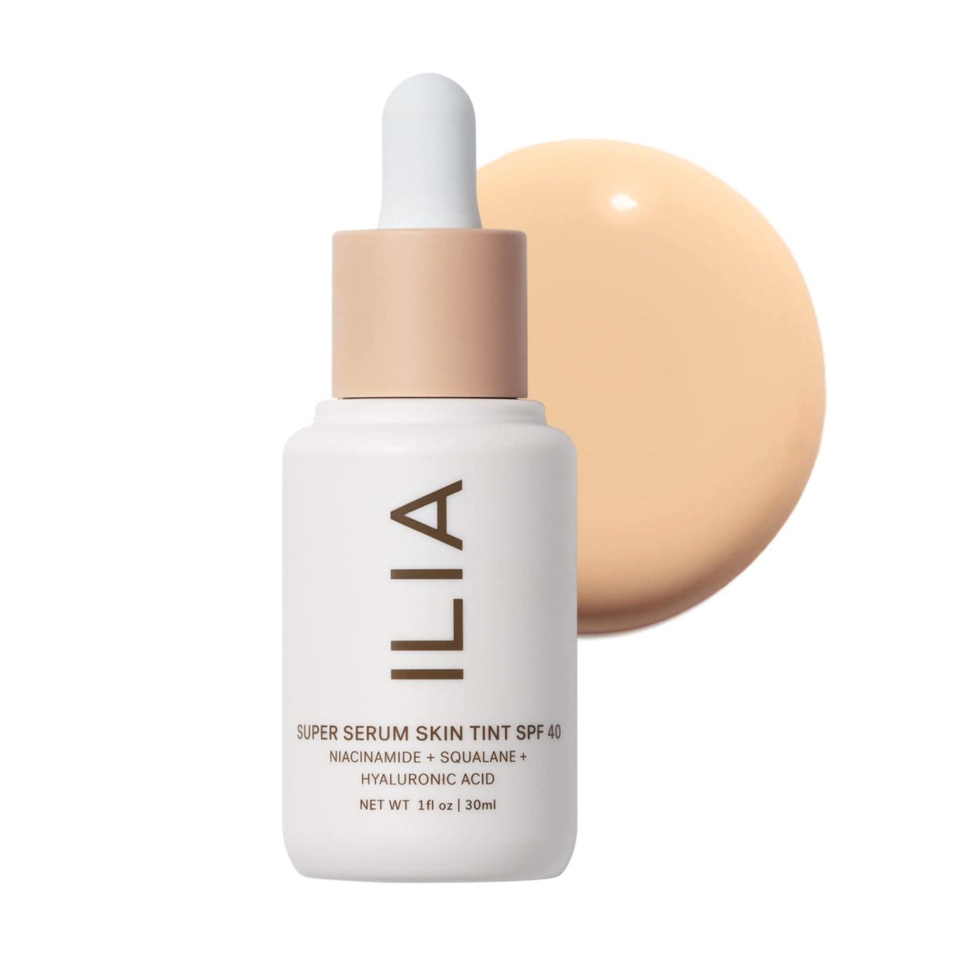 ILIA Super Serum Skin Tint SPF 40 NonComedogenic Vegan Lightweight to Help Against Blue Light Pollution while Hydrating Smoothing Refining Balos ST3 1 fl oz 30 ml