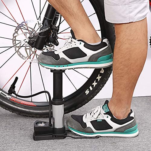 SEVIA Plastic, Aluminium Heavy Duty Portable Accurate Pressure Tire Floor Air Pump for Bike Car and Motorcycle, Bicycle Tyre Air Filling Football Hand Ball Kid's Toys Aquarium Balloons