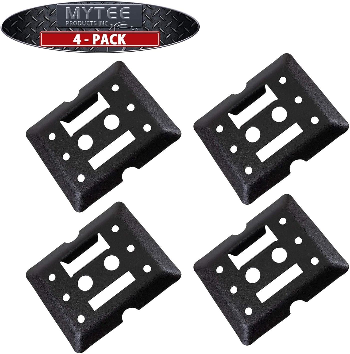 Mytee Products E-Track Tie Down Mini Trailer Plates - 4 Pack Heavy Duty Black Steel