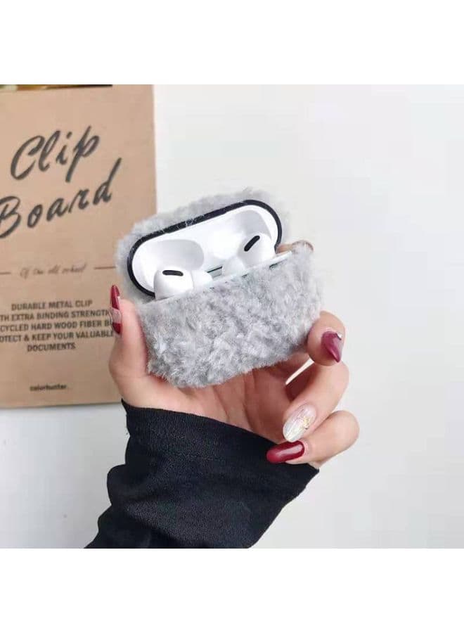 Case Cover For Apple AirPods Pro Plush Bluetooth Headphone Protective Case Grey