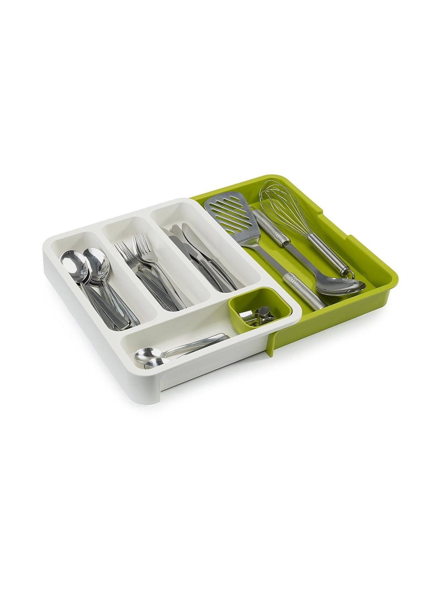 Adjustable Kitchen Drawer Organizer White/Green