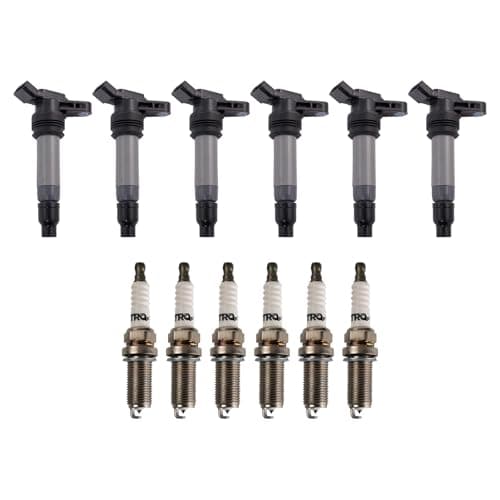 TRQ Ignition Kit Ignition Coil Spark Plugs Compatible with 2008-2012 Land Rover LR2 2011-2016 Volvo S60 2007-2015 S80 2015-2016 V60 2008-2010 V70 2010-2016 XC60 2008-2015 XC70 2007-2014 XC90