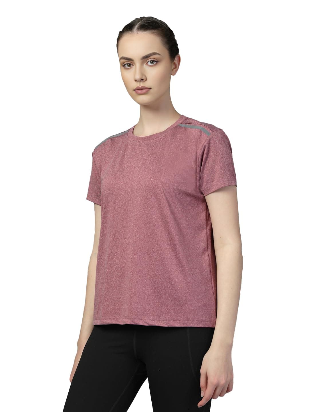 CHKOKKO Gym Tshirt for Women Workout Dry Fit t Shirt Sports Tshirt Lightweight Round Neck Breathable Half Sleeve Activewear Running Yoga Tops for Woman Mroon 4XL