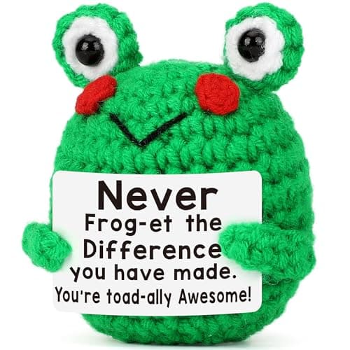 Teacher Christmas, Thank You Gifts for Women Coworker, Teacher Gift for Women, Coworker Employee Appreciation Boss Nurse Friend Retirement Xmas Funny Christmas Stocking Stuffers Cute Crochet Frog