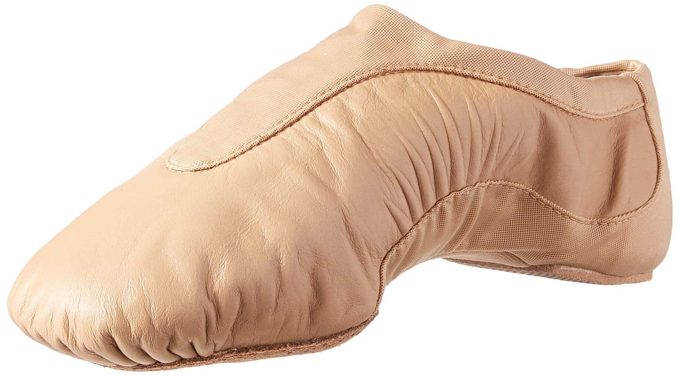 Bloch Women's Pulse Leather and Neoprene Split Sole Jazz Shoe, Tan, 7