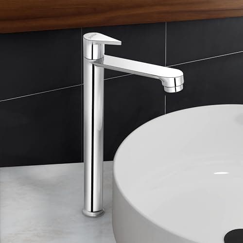 Plantex Pure Brass Pillar Tap for Wash Basin with Water Saving Nozzle/High Neck Wash Basin Tap/Pillar Cocke for Basin with 7 Year Warranty- (PAC-1804-Mirror Chrome)
