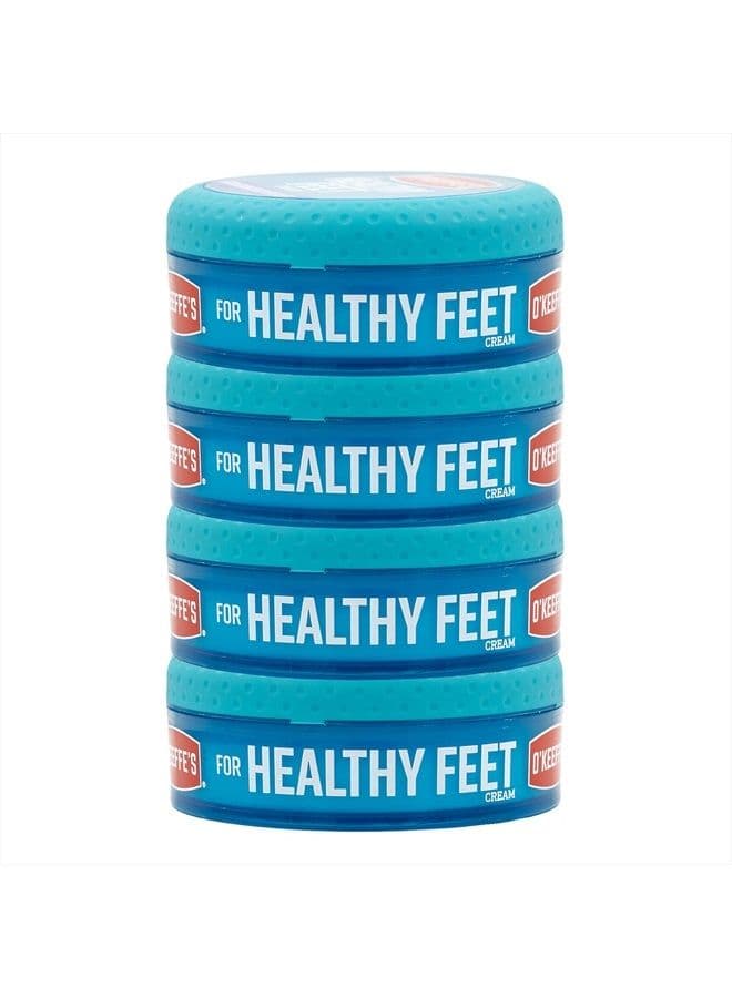 for Healthy Feet Foot Cream, Guaranteed Relief for Extremely Dry, Cracked Feet, Instantly Boosts Moisture Levels, 3.2 Ounce Jar, (Pack of 4)