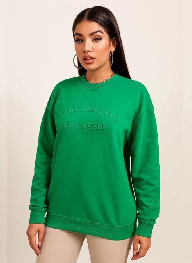 Pause Women Regular Fit Embossed Detail Sweatshirt