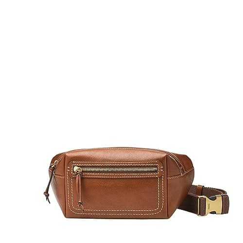 Fossil Men's Fletcher Leather Belt Bag, Medium Brown (Model: MBG9612210)