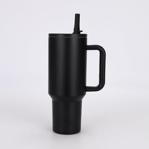 VYATIRANG Insulated Vacuum Tumbler 1.2L Stainless Steel Travel Mug with Handle, Lid & Straw Double-Wall Thermal Design for Hot & Cold Drinks (Purple)