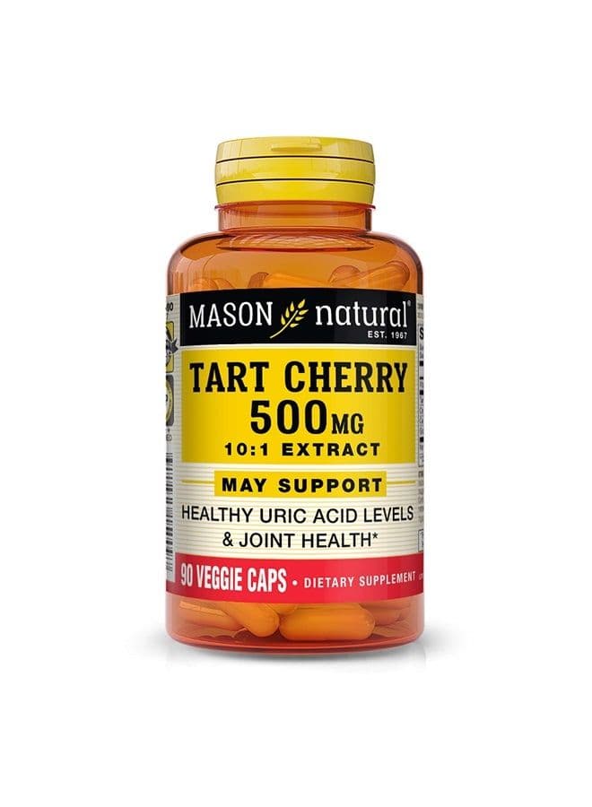 Tart Cherry 500 mg 10:1 Extract Veggie Caps - Supports Healthy Uric Acid Levels & Joint Health*, 90 Capsules
