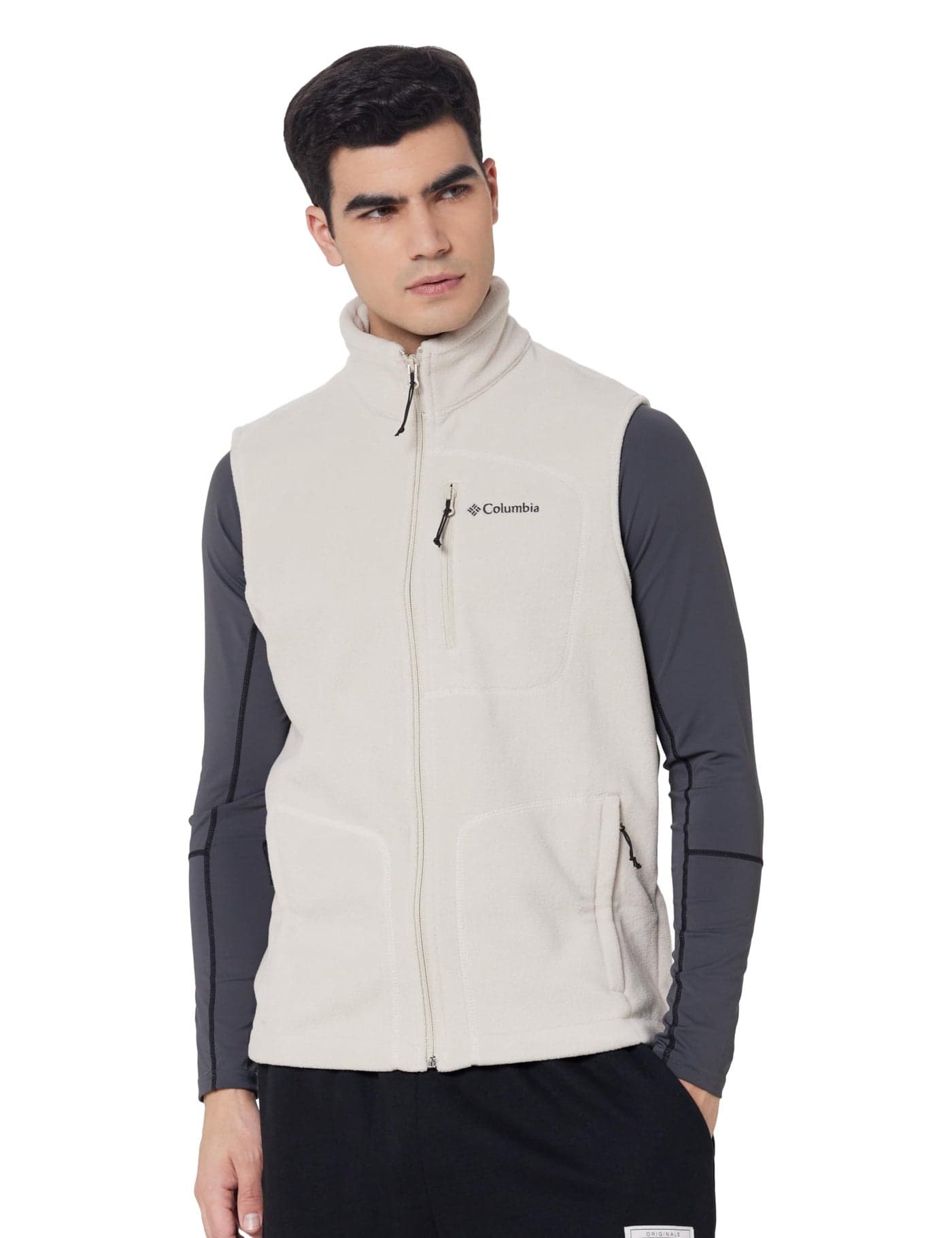 Columbia Men Beige Fast Trek Fleece Vest, S