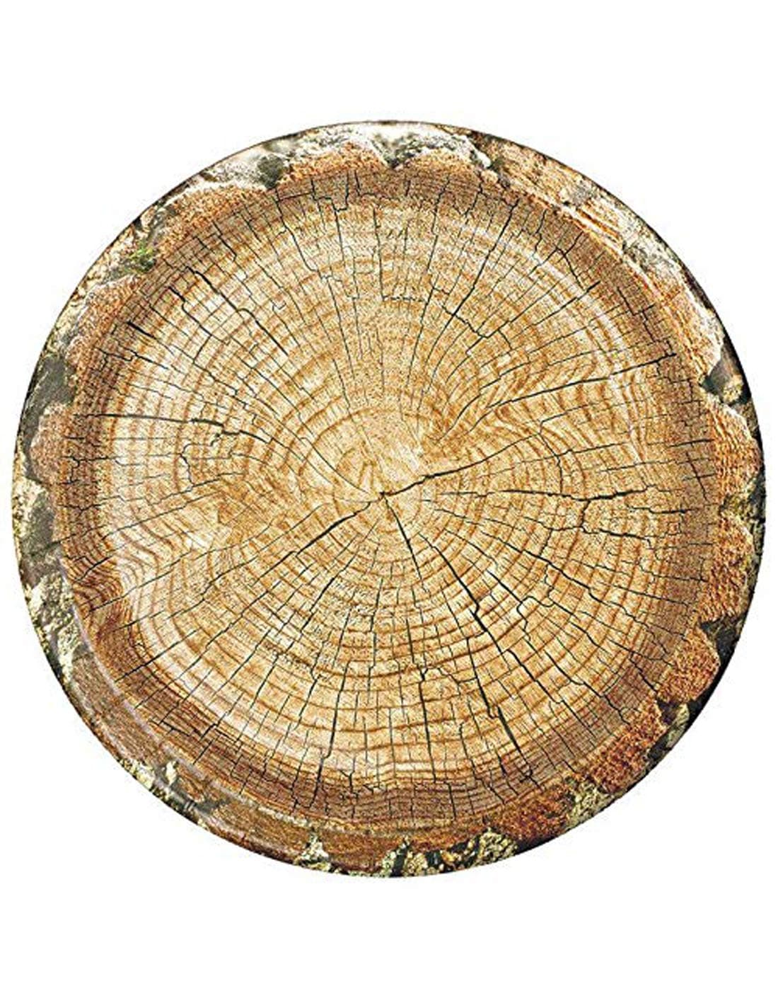 Havercamp Cut Timber 10 Party Plates 8 plates 8 Lg Round Dinner Paper Plates from the Cut Timber Party Collection