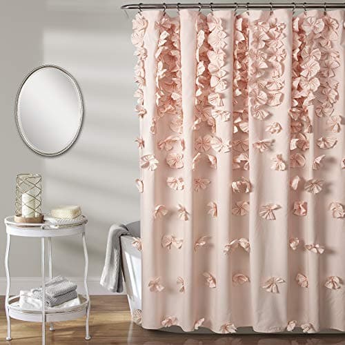 Lush Decor Riley Shower Curtain, 72" x 72", Blush