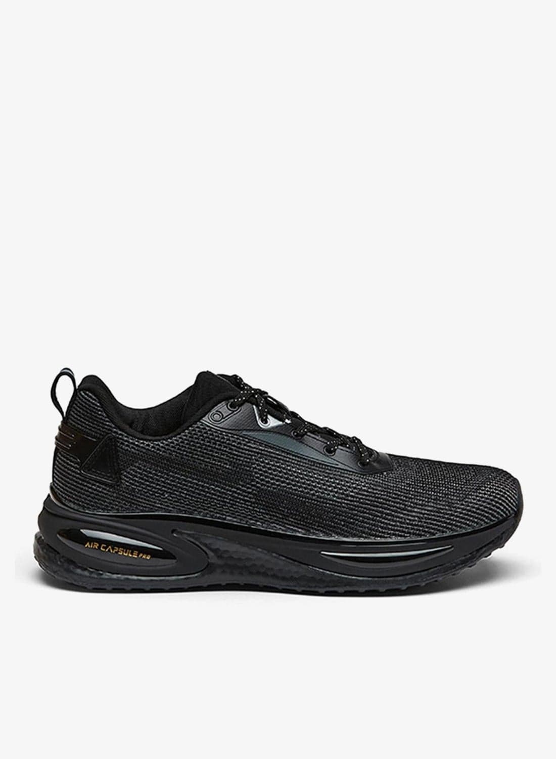 Men Prexton Memorytech Advance Footbed Lace-Up Running Shoes-Blk-DGry